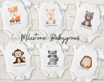 Baby Monthly Milestone, Milestone Baby Grows for Newborn Baby Gift, Baby Shower Gift