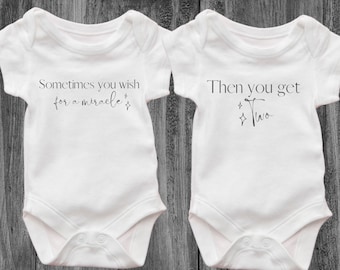 Twin baby gift , baby twin gift clothing set, twin baby bodysuits, newborn twins, gift shower gifts, white vests