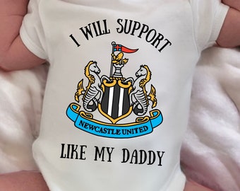 Newcastle United Baby bodysuit, football baby body suit, new Baby, Baby Boy gift, Baby Girl Vest, Newcastle Bodysuit, football club bodysuit