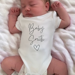 Baby body suit, Personalised baby vest, new Baby, Baby Boy gift, Baby Girl Vest, baby boy announcement, baby girl announcement