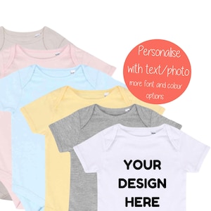 Custom Baby Vest, baby bodysuit, new Baby, Baby Boy gift, Baby Girl Vest, Personalise Bodysuit, Create your own design custom bodysuit,