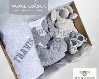Baby Geschenk, personalisierter Babykorb, Baby Jungen Geschenk, Babyparty, Babyparty, Baby Decke, Baby Mädchen, Neugeborenen Geschenk Set