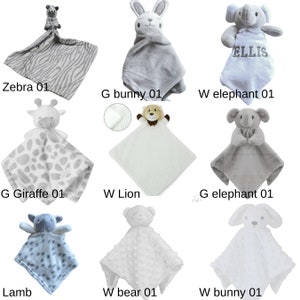 Personalised baby comforters, baby gift, animal comforters for baby, cuddly adorable baby gift, newborn gift, baby shower