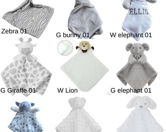 Personalised baby comforters, baby gift, animal comforters for baby, cuddly adorable baby gift, newborn gift, baby shower