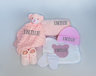 Baby Gift Hamper Set, Personalised Bear Baby Bear, New born baby gift, baby boy gift, baby girl gift, Baby Shower GiftSh