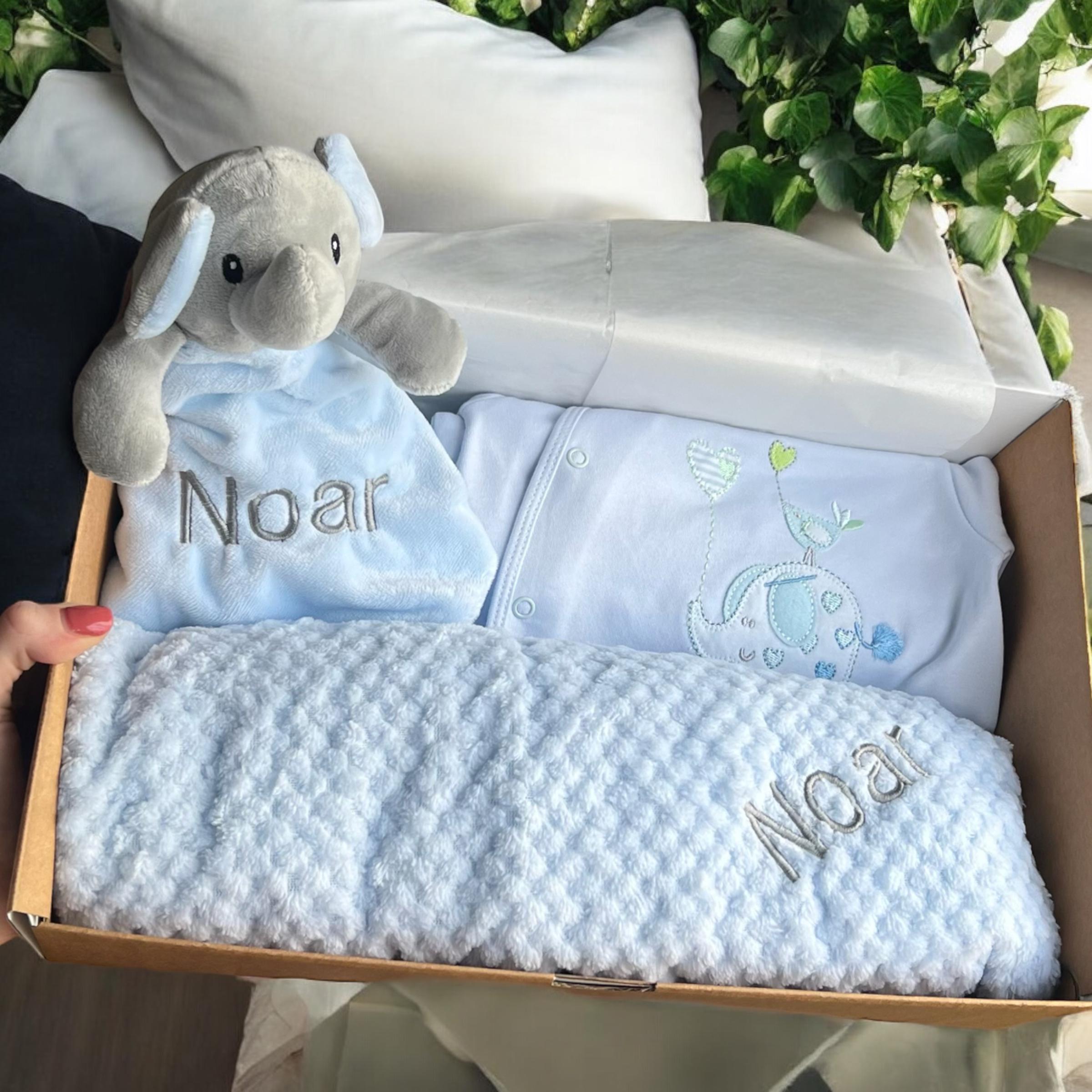 Set regalo unico per gemelli, regalo per neonati a forma di elefante, cesto regalo per neonati, baby shower per gemelli, gemelle bambine, gemelli bambini, regali personalizzati per gemelli - Italia