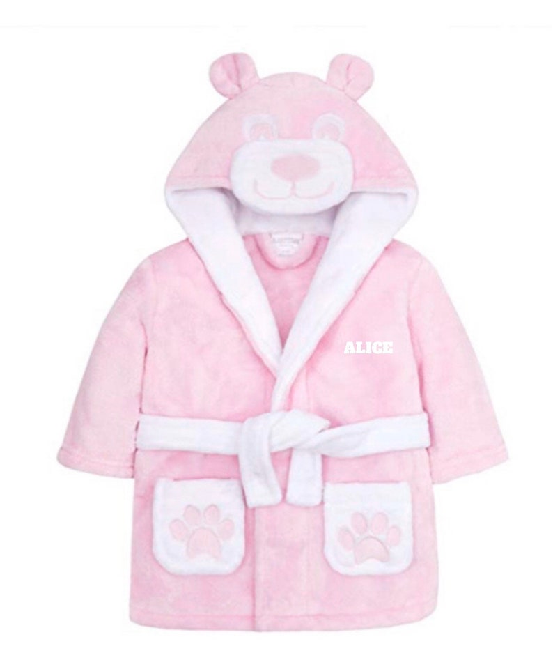 personalised fluffy dressing gown with hood