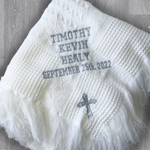 Christening blanket, Baptism Blanket, Baby Blanket, New Baby Gift, White Blanket, Personalised Baptism Blanket, Baptism gift