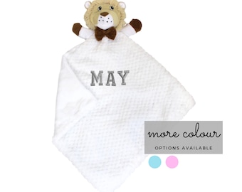 Soft touch Lion Comforter, Baby Gift, Baby soft toy, Personalised baby comforter, newborn arrival gift