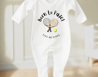 Born To Play Padel baby body suit, new Baby, Baby Boy gift, Baby Girl Vest