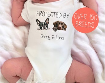 Protegido por traje de perro, mascotas bebé crecen, nuevo bebé, regalo de niño bebé, chaleco de niña, traje de perro, traje de cuerpo personalizado de raza de perro, personalizar