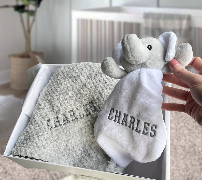 Personalised Baby Blanket and Comforter Gift Set Embroidered Etsy