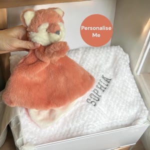 Animal Security Blanket, Personalised baby blanket personalised comforter, baby gift, new baby gift, gift for newborn baby, new baby