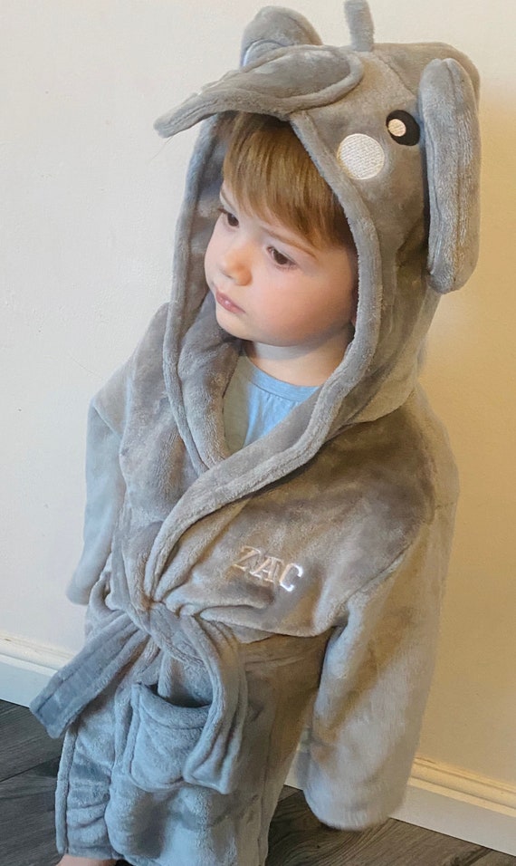 Bata de baño con capucha bordada personalizada para niñas y niños