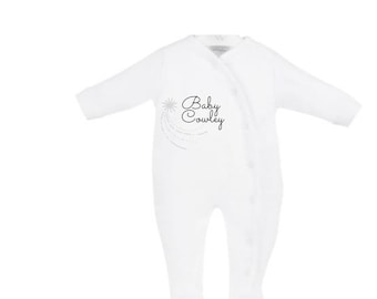 Bebé personalizado Nombre Traje de dormir bebé, blanco, bebé prematuro, bebé recién nacido, body, ropa de dormir bebé