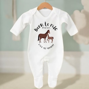 Born To Ride Horses baby, sleep suit, bodysuit, new Baby, Baby Boy gift, Baby Girl Vest