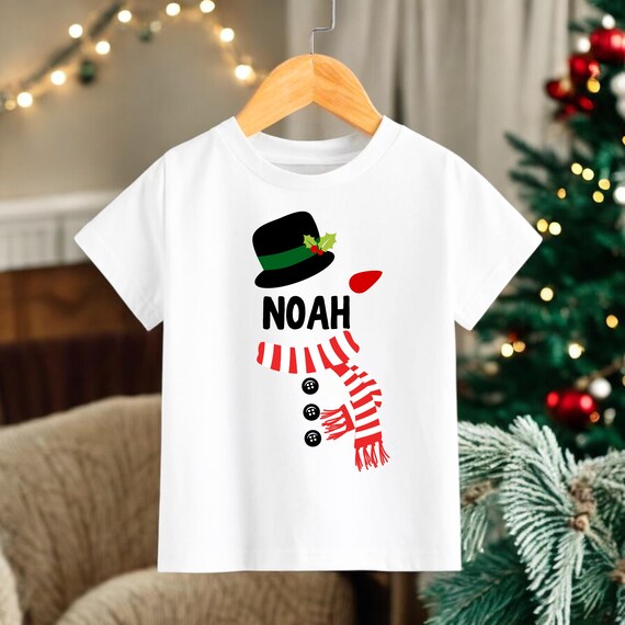 Camiseta navideña personalizada para niños, camiseta navideña