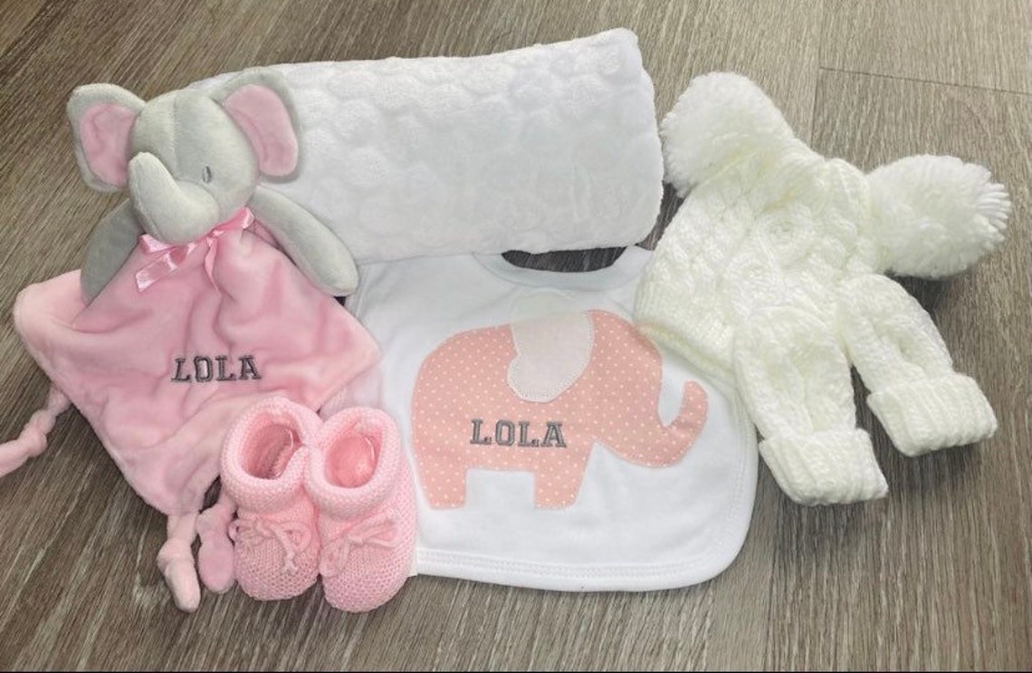 Baby Girl Pink Baby Hamper Gift Set Personalised Pink Baby | Etsy UK