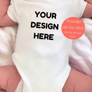 Anpassad babylinne, babybody, ny bebis, present till babypojke, babyflickalinne, personlig body, skapa din egen designade body,