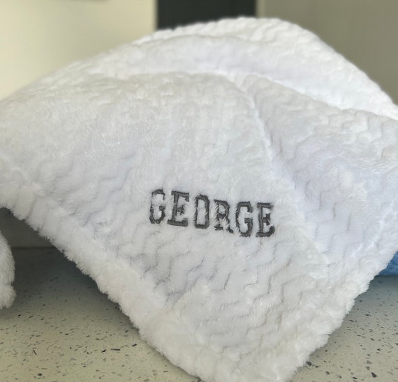 Personalized White Baby Blanket Personalised Newborn Baby Gift