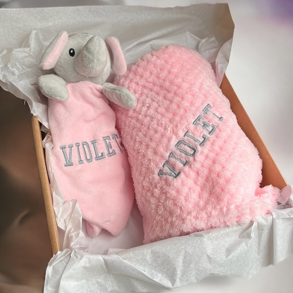 Personalised Baby Blanket and comforter Gift , Baby Girl gift, New Baby Boy Box, Gift for newborn Baby