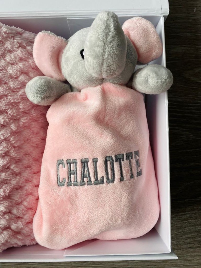 Personalised Pink Elephant Baby Girl Gift Set New Born Baby Etsy