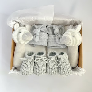 Adorable conjunto para gemelos, regalo para bebé cebra, cesta de regalo para bebé, conjunto de regalo para baby shower de gemelos, niñas gemelas, niños gemelos