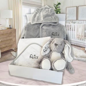 Baby Bath and Bed Gift set, Personalised Baby Hamper, Baby Boy Gift, Baby Shower, Baby Shower, Baby Blanket, Baby Girl, Newborn Gift Set
