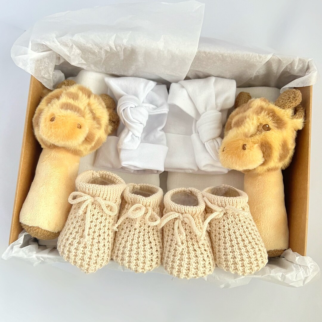 Adorable Twin Baby Gift, Giraffe Baby Gift, Unisex Baby Twin Gift