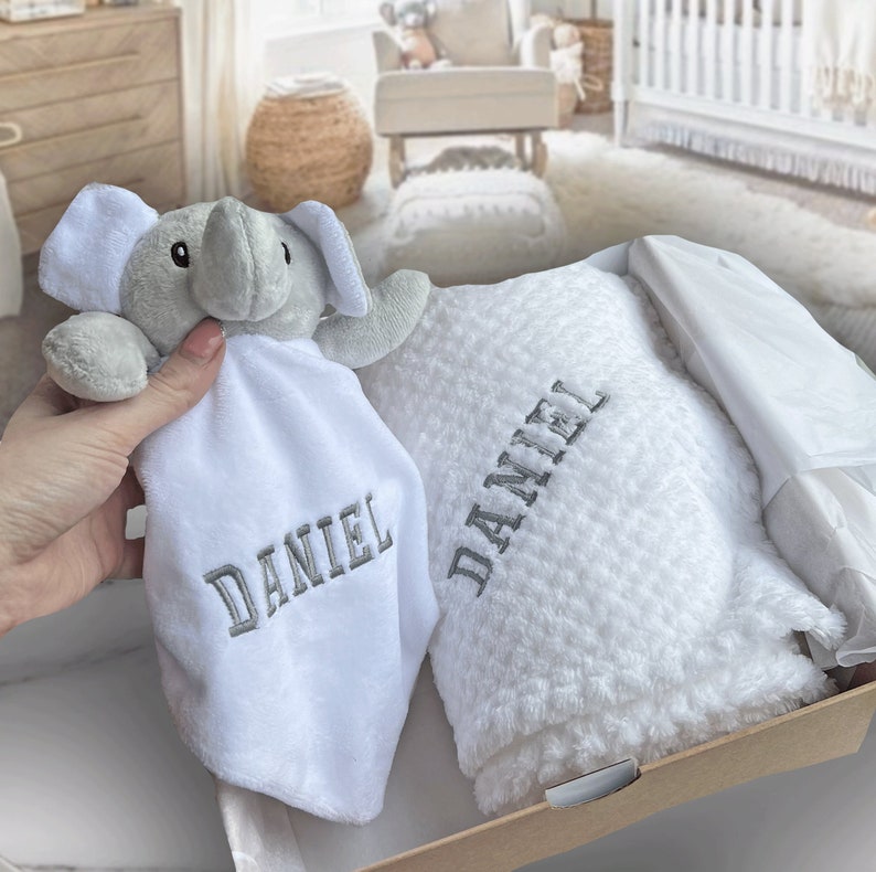 Personalised Baby Blanket and Comforter Gift Set Embroidered Etsy