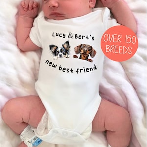 Dog baby bodysuit, Pets baby grow, new Baby, Baby Boy gift, Baby Girl Vest, Dog Bodysuit, Dog breed custom bodysuit,
