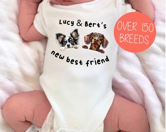 Dog baby bodysuit, Pets baby grow, new Baby, Baby Boy gift, Baby Girl Vest, Dog Bodysuit, Dog breed custom bodysuit,