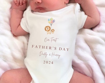 Eerste vaders dag slaap pak, vaders dag lichaam groeien, nieuwe baby, babyjongen cadeau, baby meisje vest, bodysuit, vaders dag slaap pak, aangepaste naam