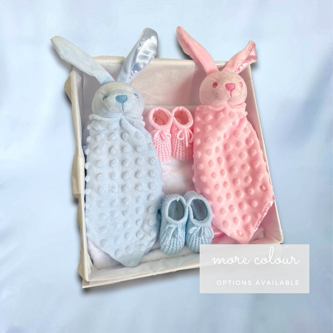 Twin Baby Shower Gift Set, Bunny Baby Gift, Baby Gift Hamper, Twin Baby