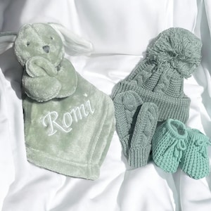 Unisex baby hamper, neutral baby boy girl gif, Personalised baby shower gift, Baby Bunny gift, baby boy gift set, baby girl gift