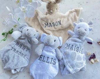 Personalised baby comforters, baby gift, animal comforters for baby, cuddly adorable baby gift, newborn gift, baby shower