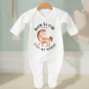 Born To Ride Horses baby body suit, sleep suit, new Baby, Baby Boy gift, Baby Girl Vest