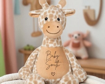 Personalised Soft toy Giraffe, Baby Gift, Birth Gift, Custom, Baby Boy, Giraffe gift, Gifts for Grandchildren, Baby Gift,Children's gift