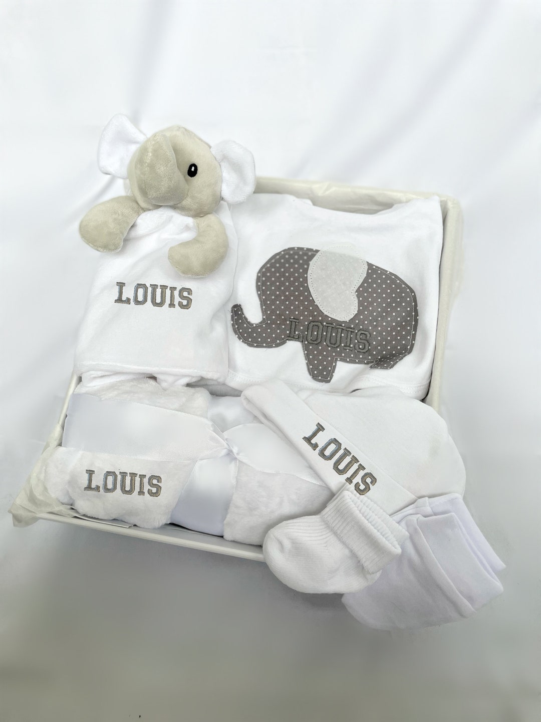 Personalised Baby Set Elephant Baby Gift Set New Born Baby Etsy