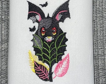 Gothic Bat Botanical Creepy Cute Embroidery Design Halloween Machine Pattern Hoodie Sweatshirt Gift PES DST JEF Instant Download