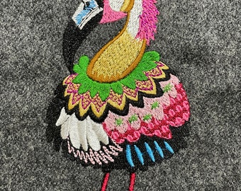 Colorful Flamingo Machine Embroidery Tropical Bird Design Patterned Exotic Animal For Summer Birthday Gift Idea PES DST JEF Instant Download