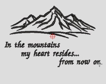 In The Mountains My Heart Resides Embroidery Design Machine Embroidery Pattern PES DST Hoodie Nature Gift Instant Download
