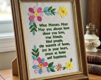 What Matters Most Quote Machine Embroidery, Floral Blessing Design Home Wall Art For Housewarming Gift Idea PES DST JEF Instant Download