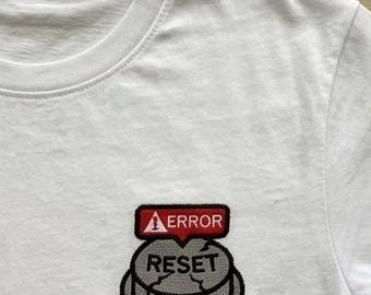 Funny Error Reset Button Sarcastic Tech Embroidery Design, Bold Machine Embroidery Pattern PES DST, Hoodie Instant Download