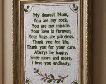 Love you always  forever  sentimental gift for mom warm words embroidery PES DST JEF Instant Download 6 languages Card Present Gift