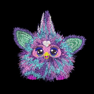 Embroidery Celebrating the Charming Furby Toy, Embroidery File, Machine embroidery designs, file - 2 different sizes INSTANT DOWNLOAD