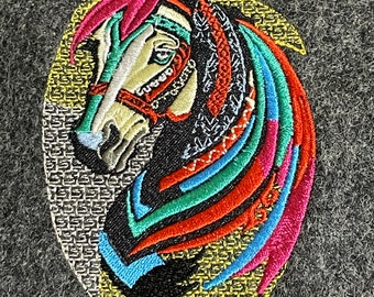 Colorfu Horse Machine Embroidery, Horse Head Lover Design, Rainbow Mane Pattern, Gift For Friend, PES DST JEF Instant Download