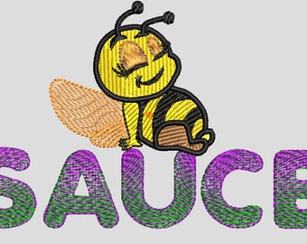 Sauce Bee Funny Embroidery Design Sarcastic Machine Pattern Hoodie Sweatshirt Apron Gift PES DST JEF Instant Download