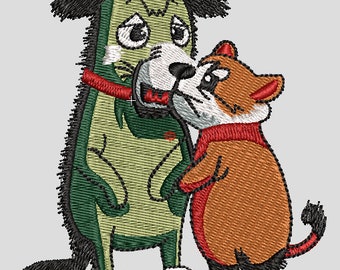 Love Story Gothic Cat Dog Monster Creepy Cute Embroidery Design Whimsical Machine Pattern Hoodie Sweatshirt Gift PES DST Instant Download