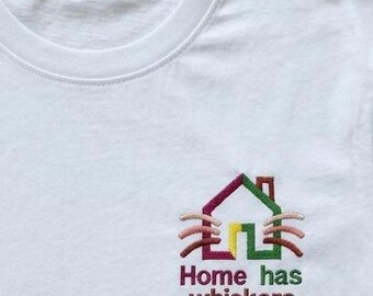 Funny Home Has Whiskers Cat House Embroidery Design, Cute Machine Embroidery Pattern PES DST, Hoodie Instant Download
